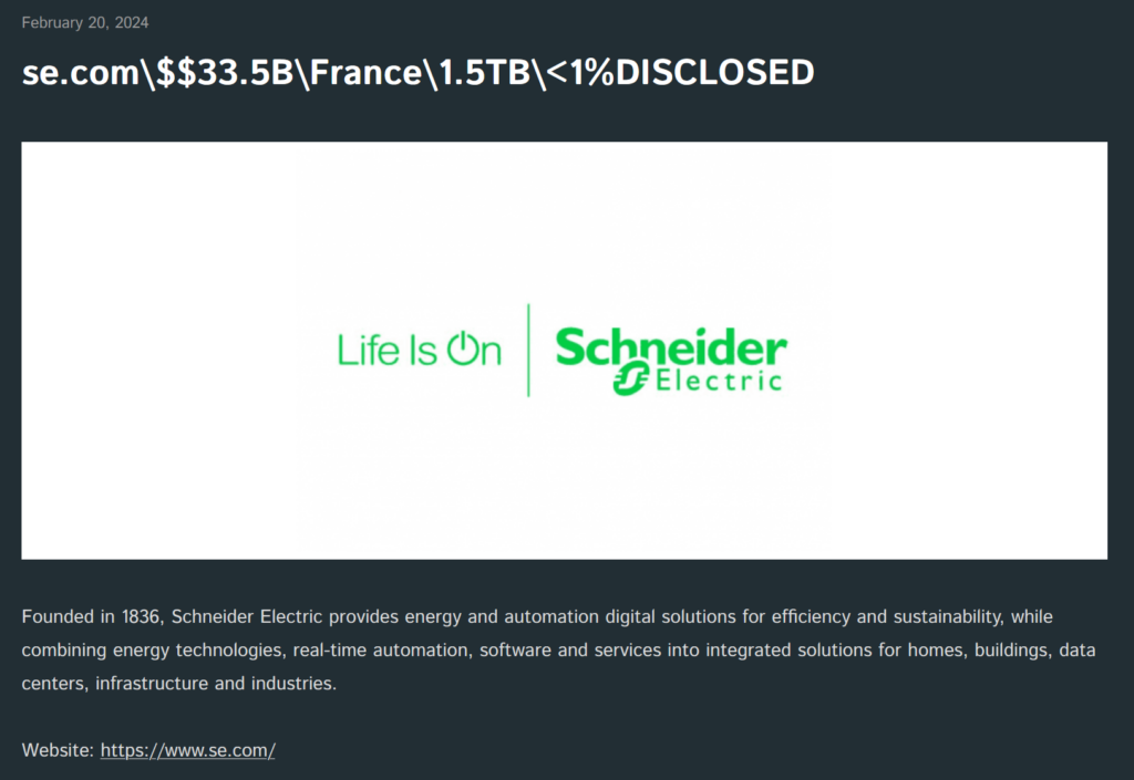 Schneider Electric admite haber sido víctima de ransomware en