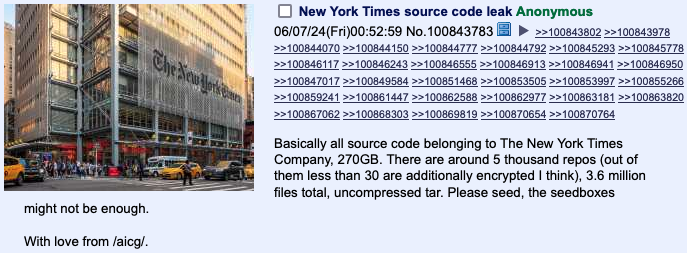 New York Times Responds to Source Code Leak